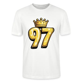 97 Nombre Couronne - T-shirt bio CRAFTER Stanley Stella Unisexe - blanc - Devant - Alina (178cm) & Michal (187cm)