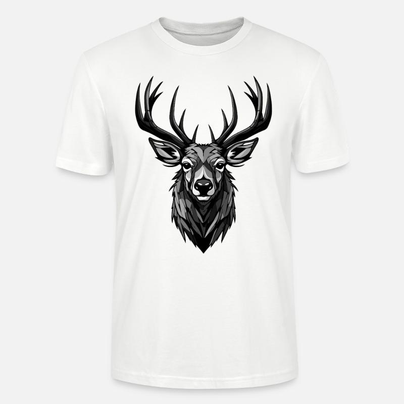 Hirsch Kopf - Stanley/Stella Unisex Bio-T-Shirt CRAFTER - Weiß