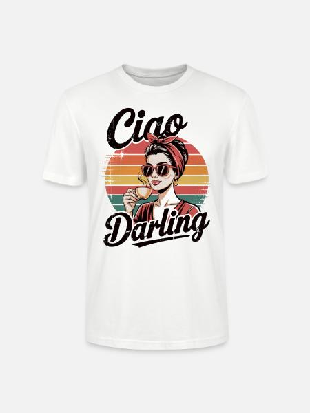 Ciao Darling – Retro Kaffeelady - Stanley/Stella Unisex Bio-T-Shirt CRAFTER - Weiß