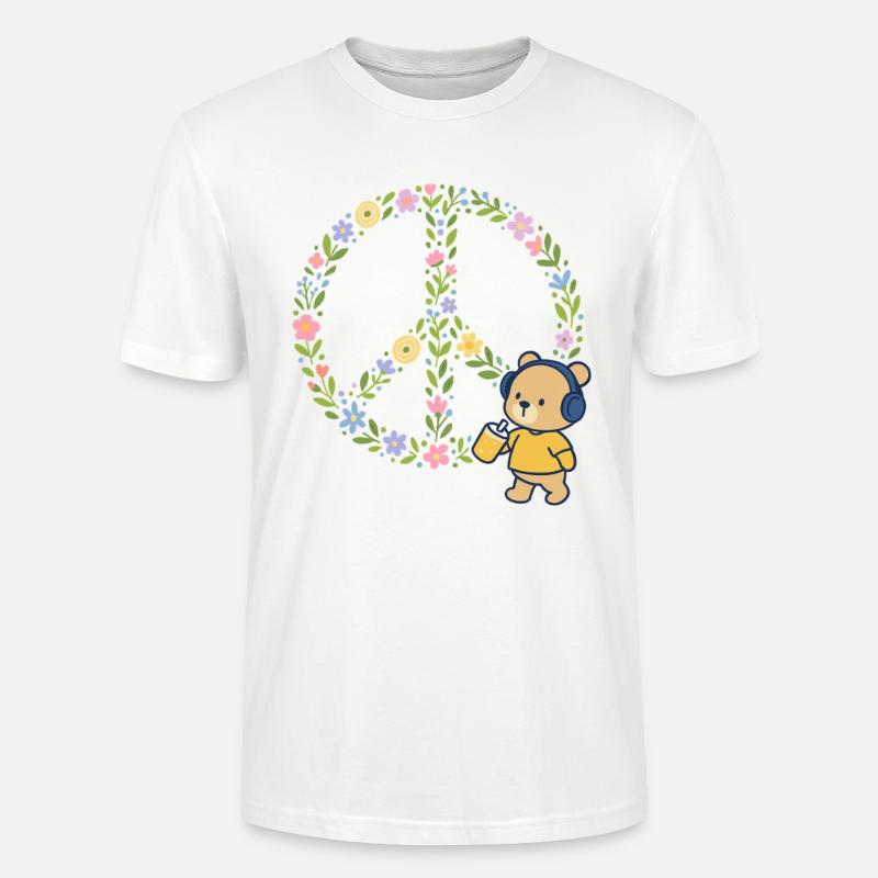 Paix Fleurs Fleurs - T-shirt bio CRAFTER Stanley Stella Unisexe - blanc
