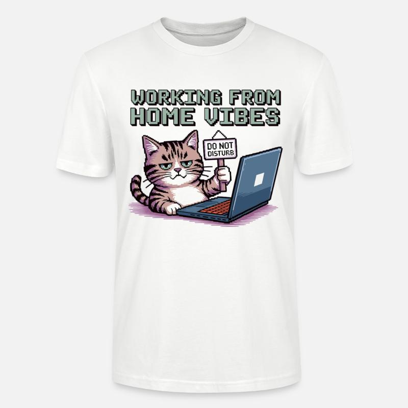 Homeoffice mit Stil und Katze - Stanley/Stella Unisex Bio-T-Shirt CRAFTER - Weiß