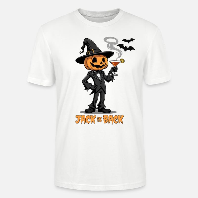 Jack is Back - Citrouille d’Halloween - T-shirt bio CRAFTER Stanley Stella Unisexe - blanc