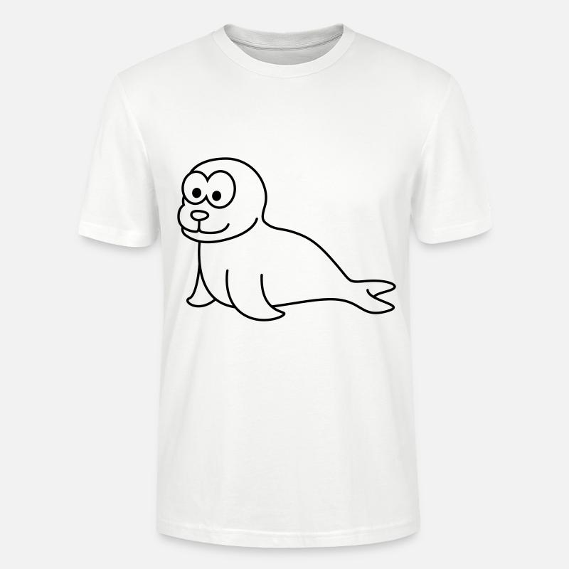 Robbe Tier Comic - Stanley/Stella Unisex Bio-T-Shirt CRAFTER - Weiß