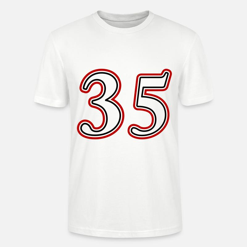 35 Numéro de numéro - T-shirt bio CRAFTER Stanley Stella Unisexe - blanc