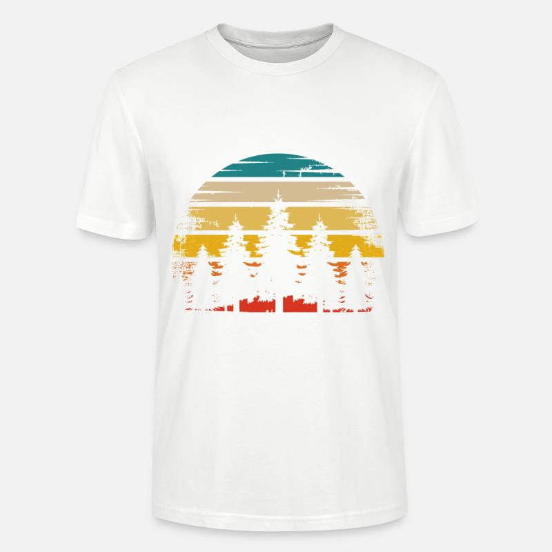Retro Sonne und Bäume - - Stanley/Stella Unisex Bio-T-Shirt CRAFTER - Weiß