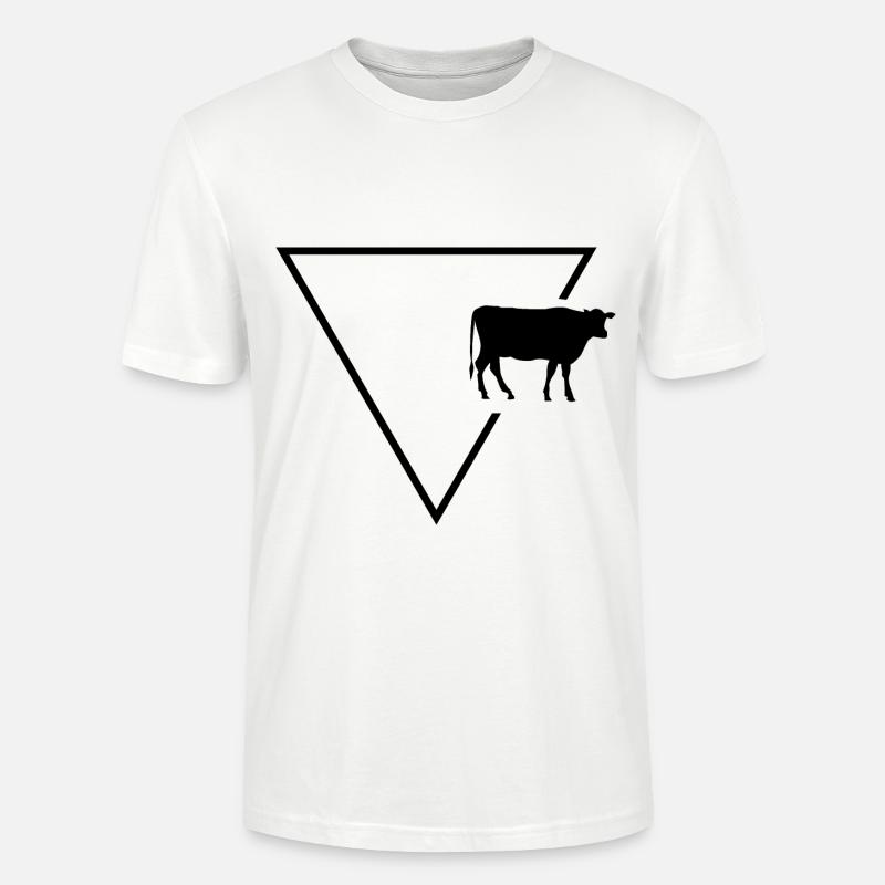 Triangle 1 et vache - - T-shirt bio CRAFTER Stanley Stella Unisexe - blanc
