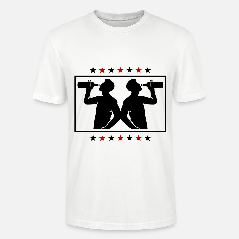 Trinker Bier Silhouette - Stanley/Stella Unisex Bio-T-Shirt CRAFTER - Weiß