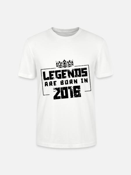 2016 legends born in - Stanley/Stella CRAFTER Unisex Organic T-Shirt - white