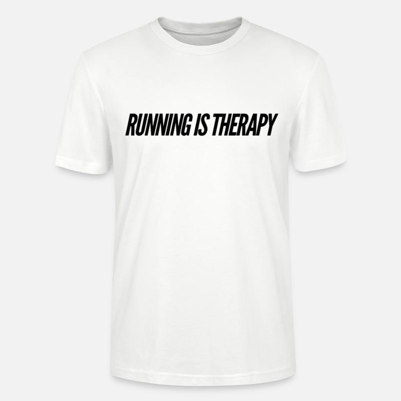 Courir est une thérapie - T-shirt bio CRAFTER Stanley Stella Unisexe - blanc