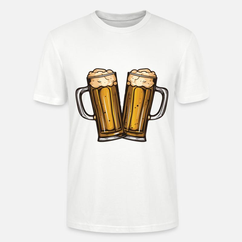 Bier Glas Prost Drinking - Stanley/Stella Unisex Bio-T-Shirt CRAFTER - Weiß