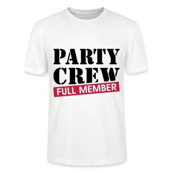 Party Crew Full Member Sommerfest Team - Stanley/Stella Unisex Bio-T-Shirt CRAFTER - Weiß - Vorne - Alina (178cm) & Michal (187cm)