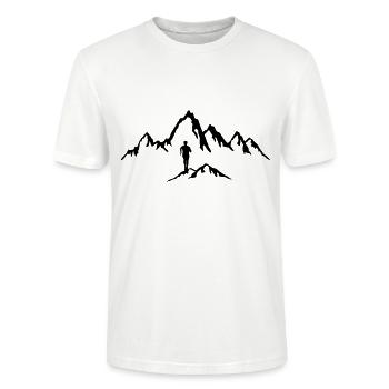 Course en montagne, trail, homme - T-shirt bio CRAFTER Stanley Stella Unisexe - blanc - Devant - Alina (178cm) & Michal (187cm)