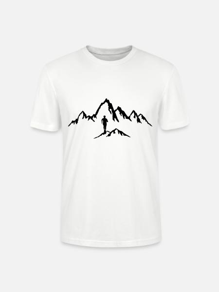 Mountain running, trail running, man - Stanley/Stella CRAFTER Unisex Organic T-Shirt - white