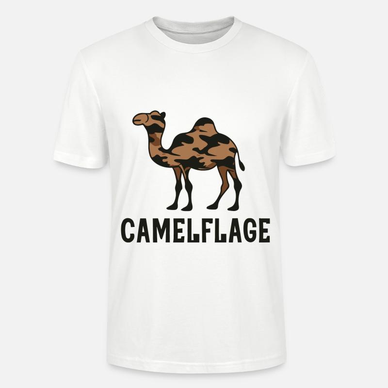 Camelflage Kamel Lustige Sprüche Tiere - Stanley/Stella Unisex Bio-T-Shirt CRAFTER - Weiß