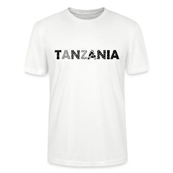 TANZANIE - lettres avec imprimé animal - T-shirt bio CRAFTER Stanley Stella Unisexe - blanc - Devant - Alina (178cm) & Michal (187cm)