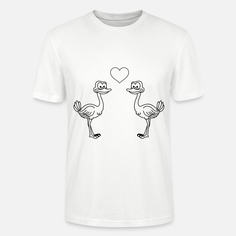 Strauß Comic Paar Liebe - Stanley/Stella Unisex Bio-T-Shirt CRAFTER - Weiß