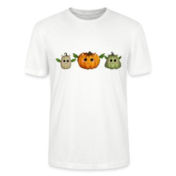Joyeuses chauves-souris à la citrouille - T-shirt bio CRAFTER Stanley Stella Unisexe - blanc - Devant - Alina (178cm) & Michal (187cm)