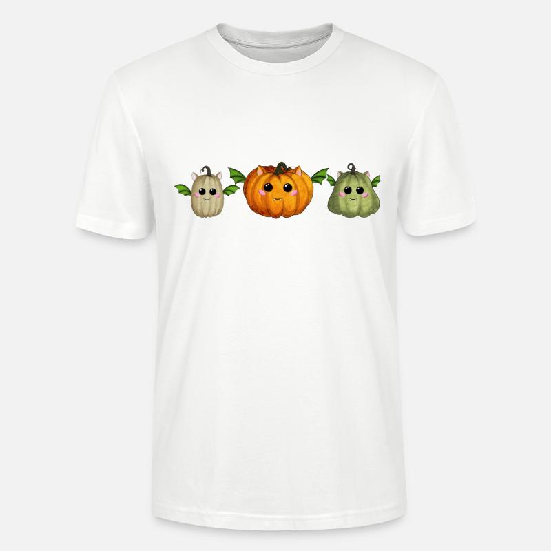 Joyeuses chauves-souris à la citrouille - T-shirt bio CRAFTER Stanley Stella Unisexe - blanc