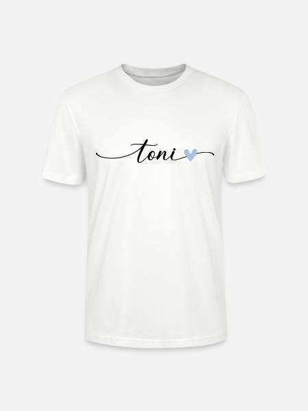 Toni Name Calligraphy Font - Stanley/Stella CRAFTER Unisex Organic T-Shirt - white