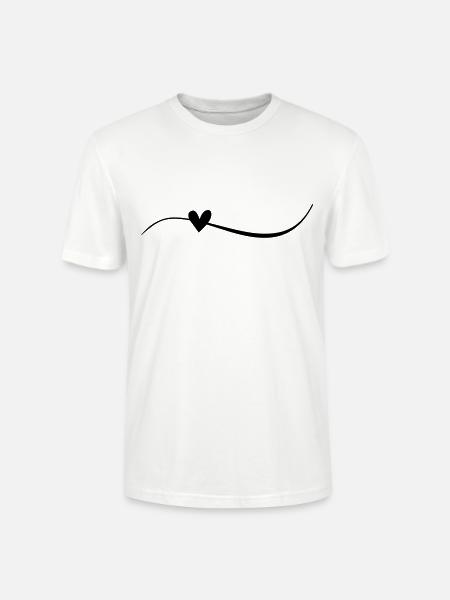 Linie mit Herz - Stanley/Stella Unisex Bio-T-Shirt CRAFTER - Weiß