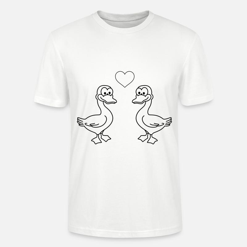Gans Comic Paar Liebe - Stanley/Stella Unisex Bio-T-Shirt CRAFTER - Weiß