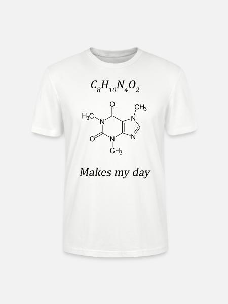 Caffeine makes my day - Stanley/Stella Unisex Bio-T-Shirt CRAFTER - Weiß
