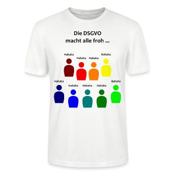GDPR all glad privacy entrepreneur lawyer - Stanley/Stella CRAFTER Unisex Organic T-Shirt - white - Front - Alina (178cm) & Michal (187cm)