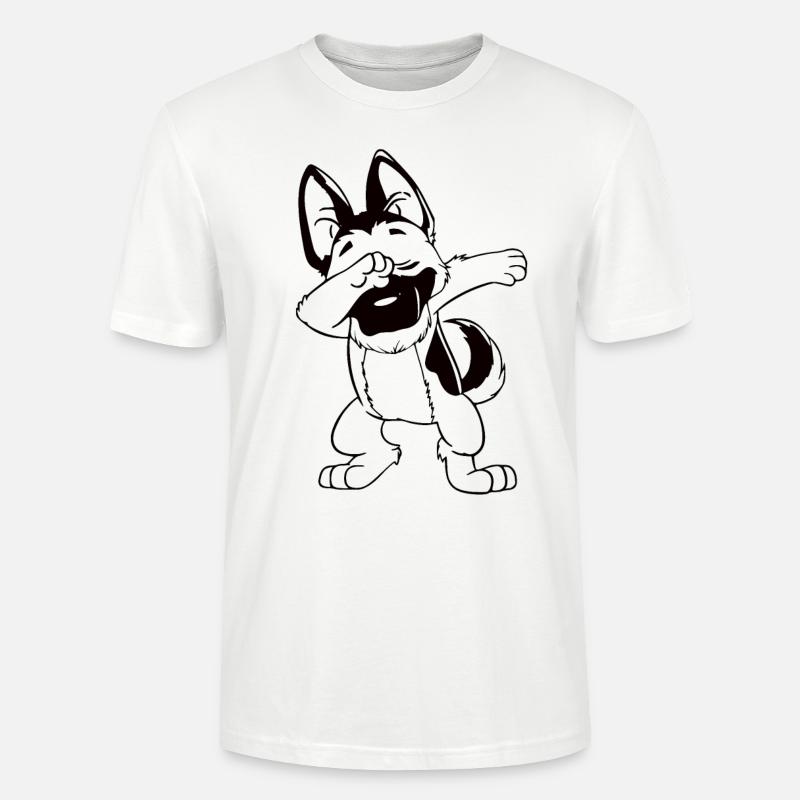 Dabbing Schäferhund - Stanley/Stella Unisex Bio-T-Shirt CRAFTER - Weiß