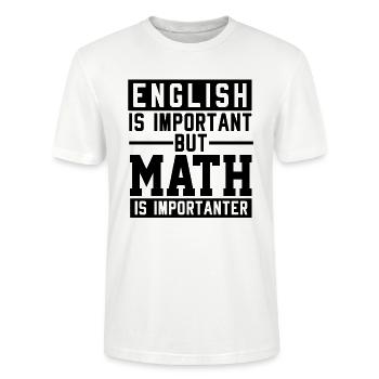 L’anglais Est important Les maths Est plus important - T-shirt bio CRAFTER Stanley Stella Unisexe - blanc - Devant - Alina (178cm) & Michal (187cm)