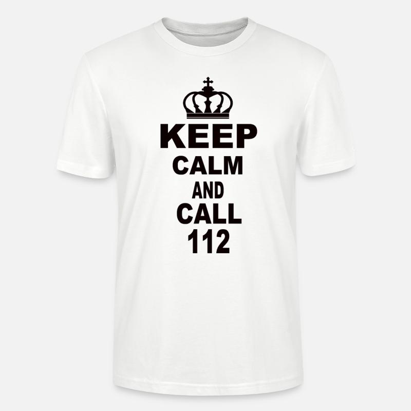 Keep Calm And Call 112 - Stanley/Stella Unisex Bio-T-Shirt CRAFTER - Weiß