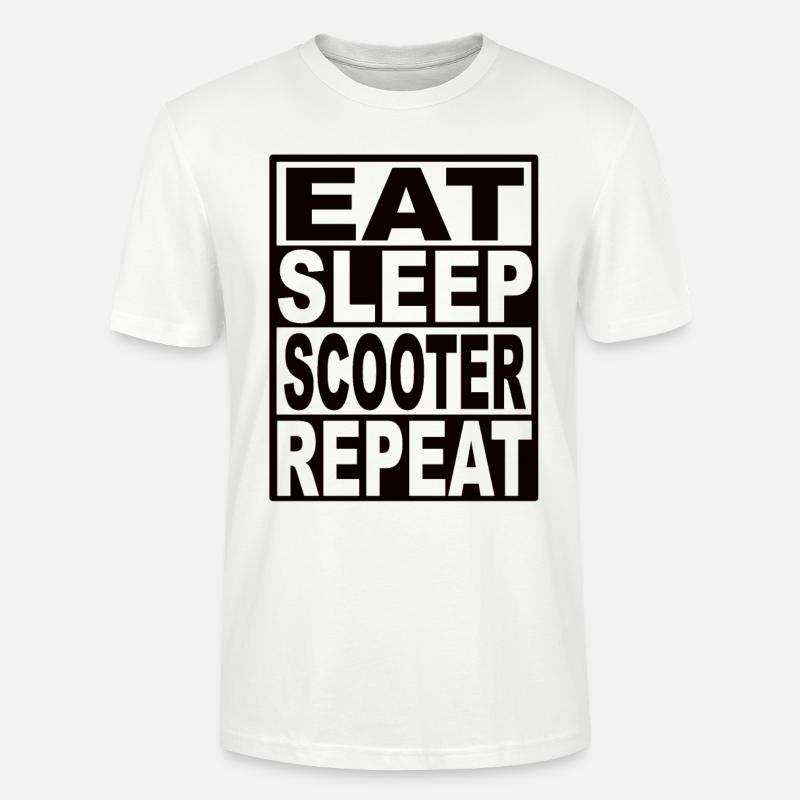 Manger Sleep Scooter Répéter - T-shirt bio CRAFTER Stanley Stella Unisexe - blanc