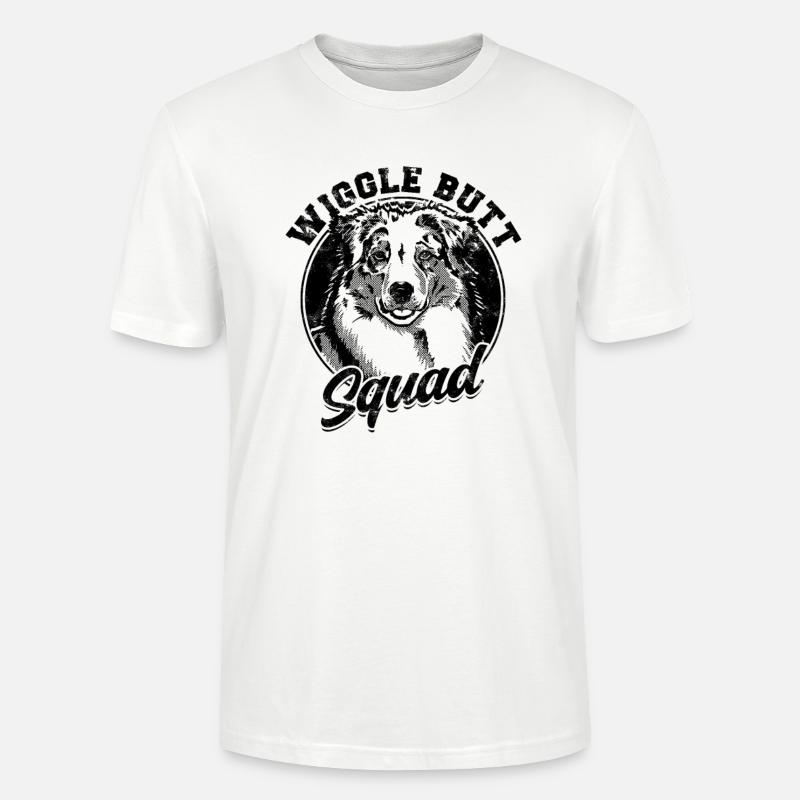 Wiggle Butt Squad - aussie dog - Stanley/Stella CRAFTER Unisex Organic T-Shirt - white