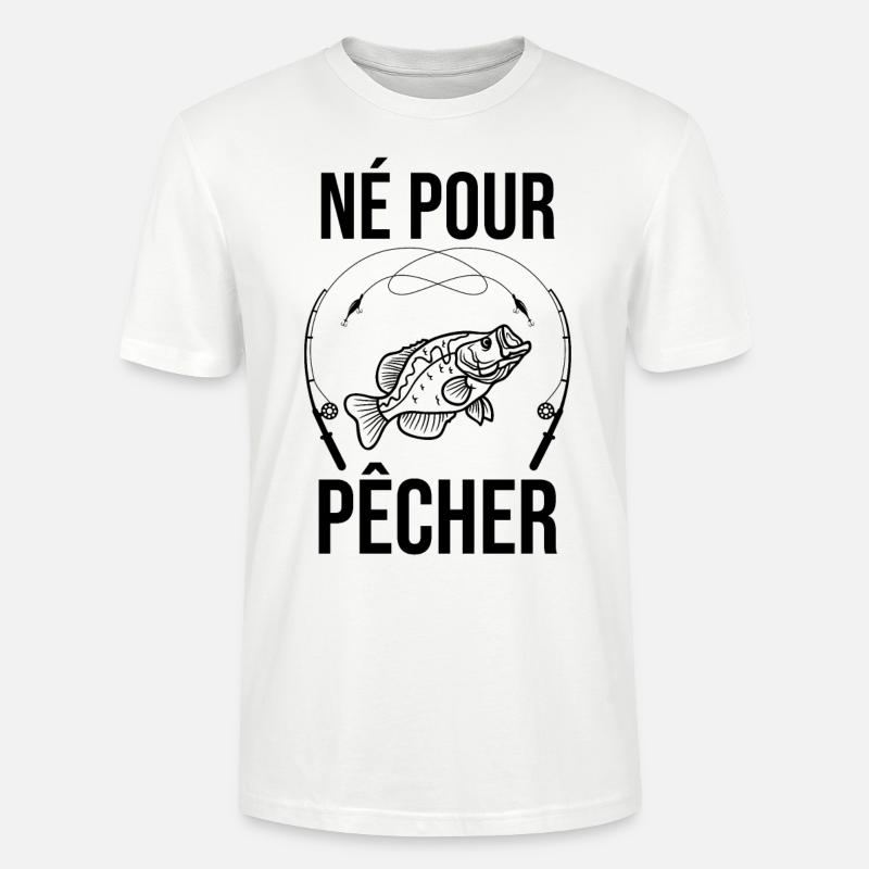 né pour pêcher 1 - T-shirt bio CRAFTER Stanley Stella Unisexe - blanc