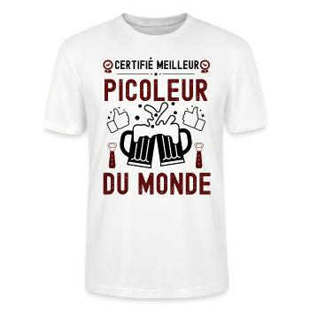 Certifié meilleur picoleur du monde 1 - T-shirt bio CRAFTER Stanley Stella Unisexe - blanc - Devant - Alina (178cm) & Michal (187cm)