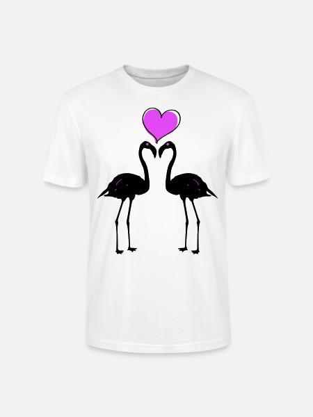 Flamingo Liebe Paar - Stanley/Stella Unisex Bio-T-Shirt CRAFTER - Weiß