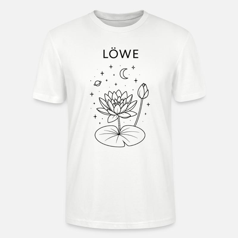 Löwe Sternzeichen mit Sonnenblume - Stanley/Stella Unisex Bio-T-Shirt CRAFTER - Weiß