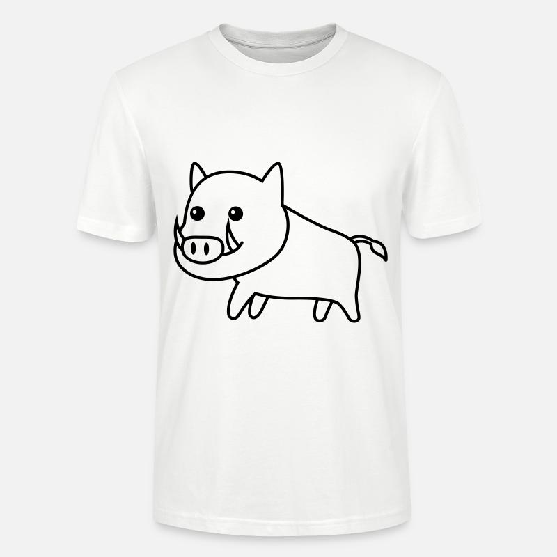 Wildschwein Comic Tier - Stanley/Stella Unisex Bio-T-Shirt CRAFTER - Weiß