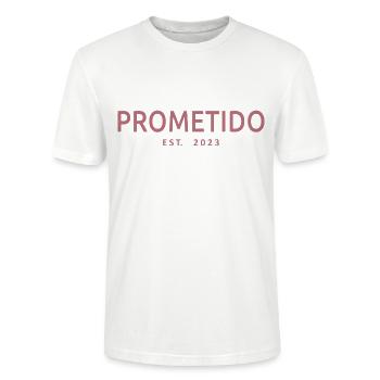 Prometido Est. 2023 Verlobter Verlobter Verlobter Bräutigam zu werden - Stanley/Stella Unisex Bio-T-Shirt CRAFTER - Weiß - Vorne - Alina (178cm) & Michal (187cm)