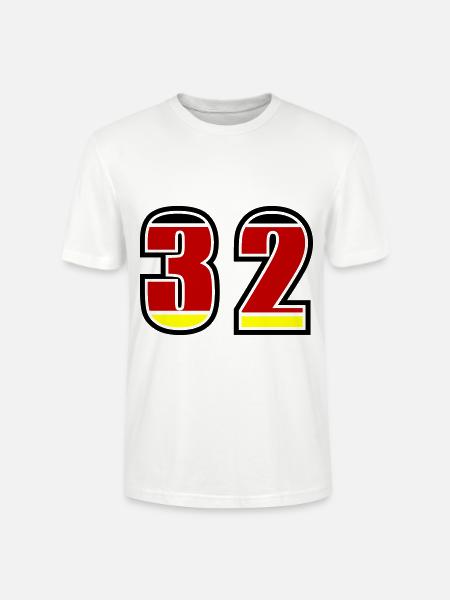 32 Number Germany Jersey - Stanley/Stella CRAFTER Unisex Organic T-Shirt - white