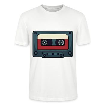 Cassette rétro Bande audio - T-shirt bio CRAFTER Stanley Stella Unisexe - blanc - Devant - Alina (178cm) & Michal (187cm)