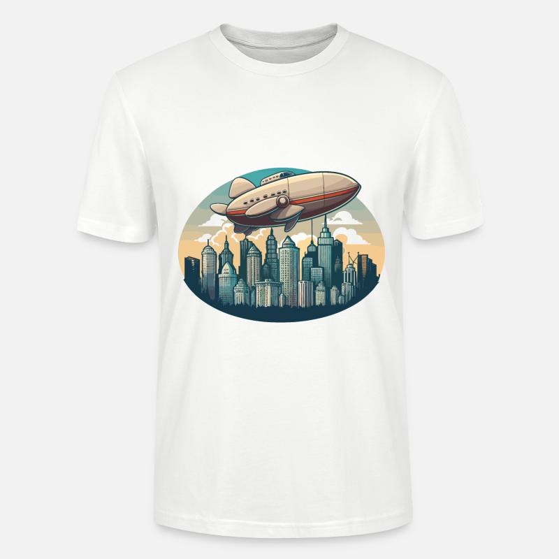 Le dirigeable Majestic - T-shirt bio CRAFTER Stanley Stella Unisexe - blanc