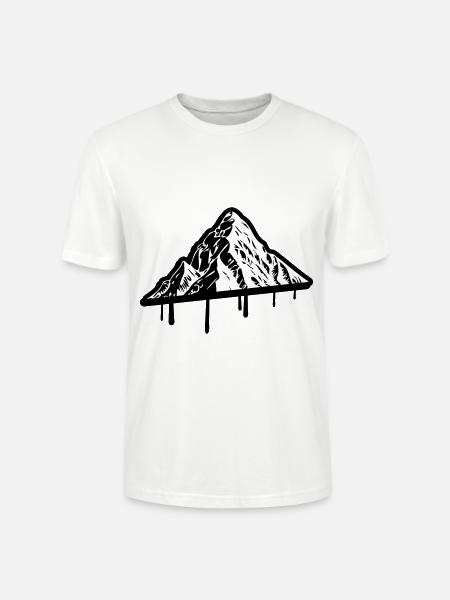 Mountain Silhouette Symbol Mountains - Stanley/Stella CRAFTER Unisex Organic T-Shirt - white