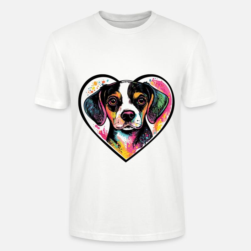 Beagle Hund Herz Liebe - Stanley/Stella Unisex Bio-T-Shirt CRAFTER - Weiß