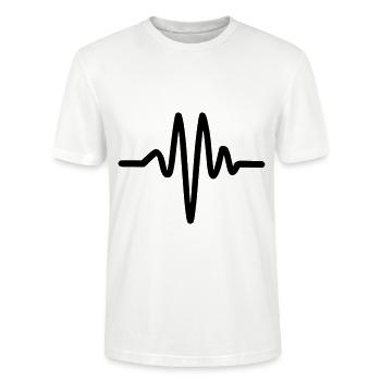 Heartbeat, pulse - Stanley/Stella CRAFTER Unisex Organic T-Shirt - white - Front - Alina (178cm) & Michal (187cm)