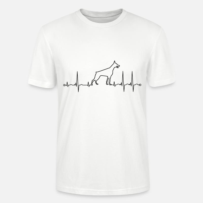 ekg dobermann - Stanley/Stella Unisex Bio-T-Shirt CRAFTER - Weiß