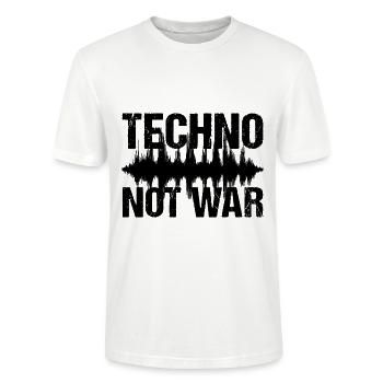 Techno Pas Guerre Paix Musique Techno - T-shirt bio CRAFTER Stanley Stella Unisexe - blanc - Devant - Alina (178cm) & Michal (187cm)