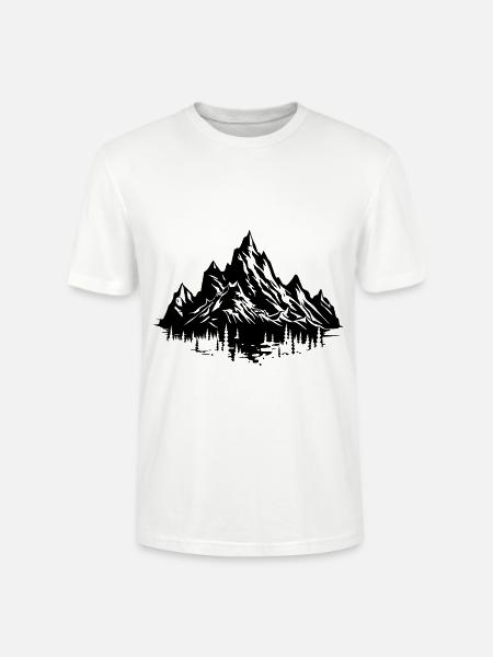 Mountains Nature Silhouette - Stanley/Stella CRAFTER Unisex Organic T-Shirt - white