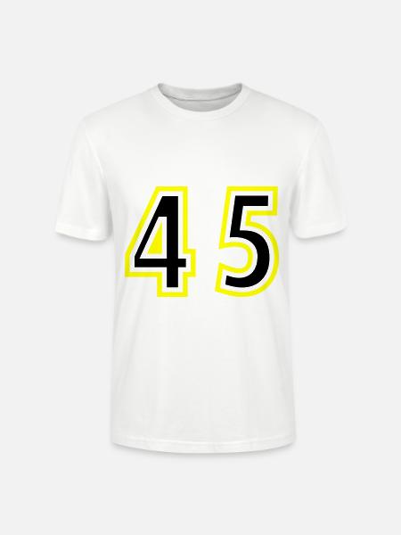 45 Number College - Stanley/Stella CRAFTER Unisex Organic T-Shirt - white