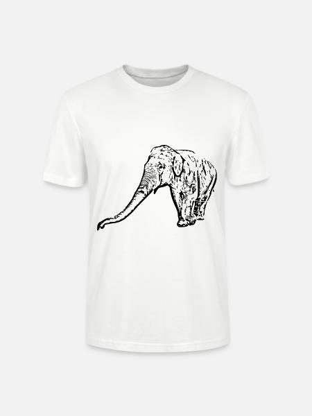 Elefant schwarz - Stanley/Stella Unisex Bio-T-Shirt CRAFTER - Weiß