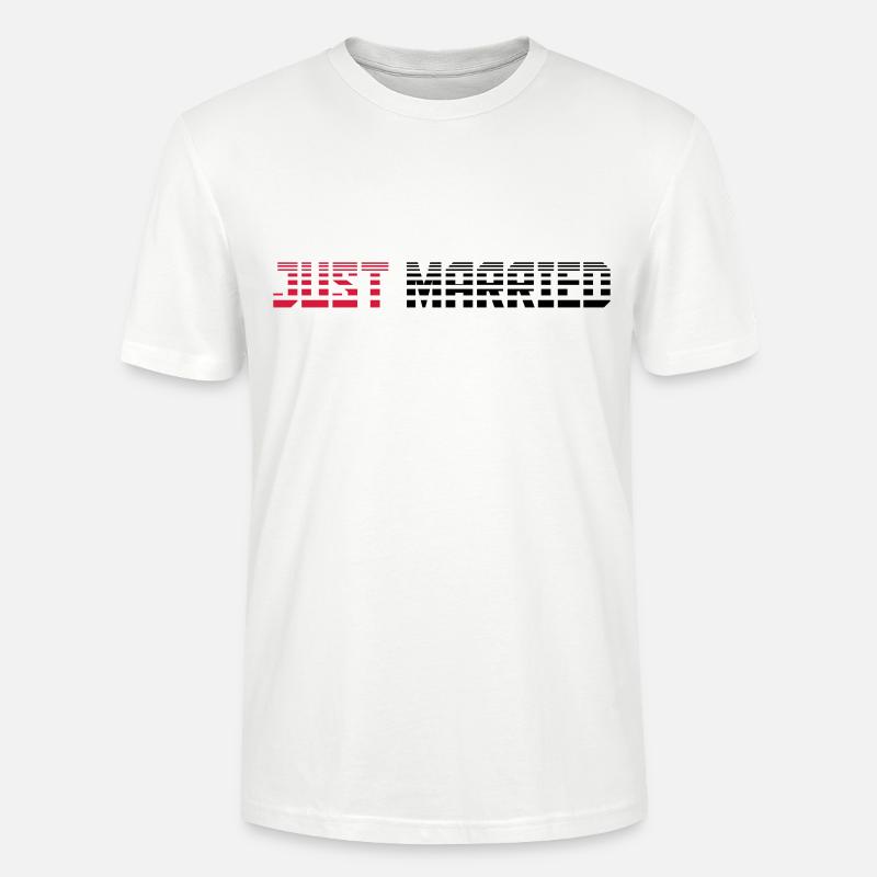 Just Married Text Logo Design - Stanley/Stella Unisex Bio-T-Shirt CRAFTER - Weiß